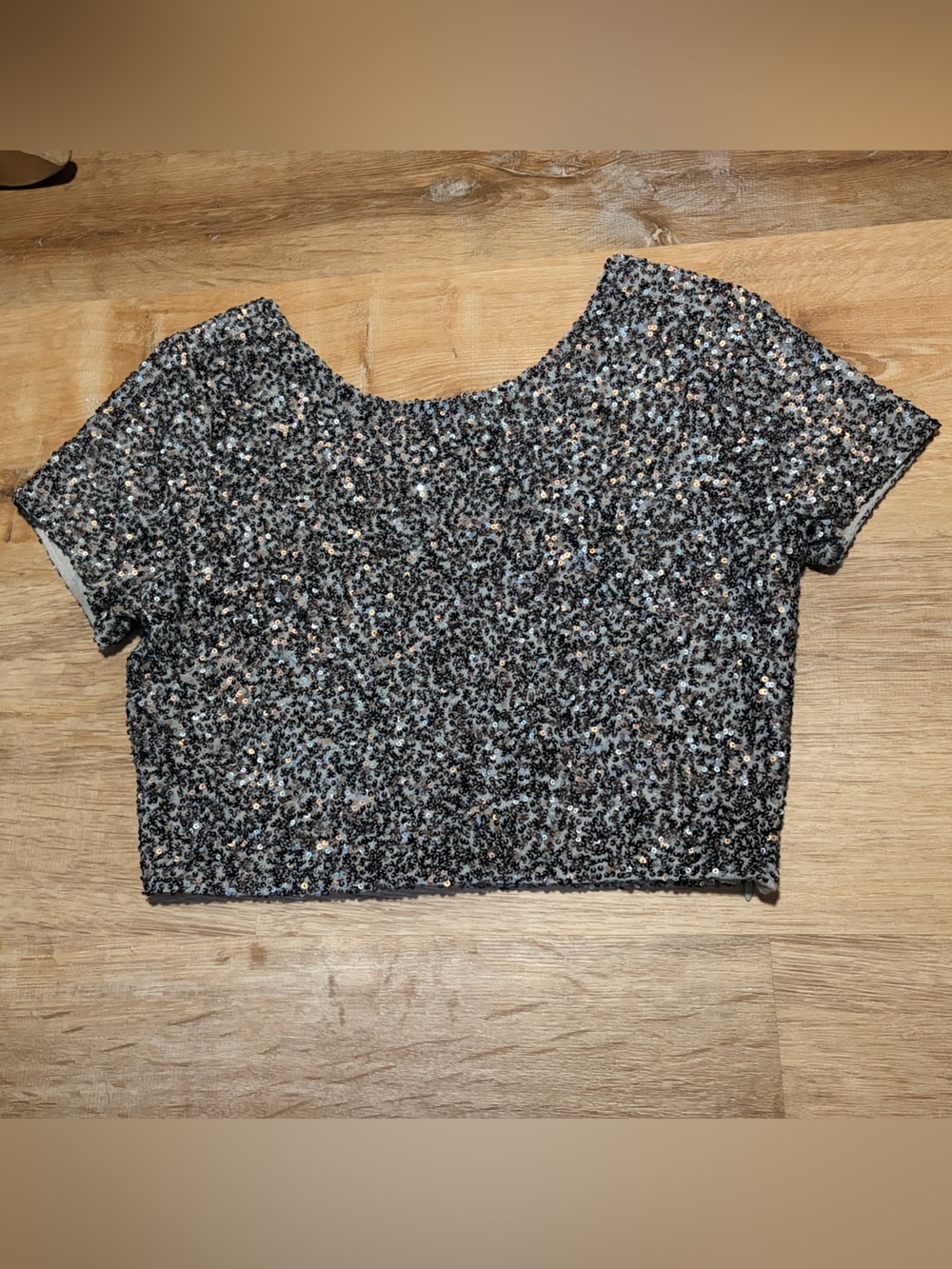 Billabong Neutral Toned Sequin Crop Top